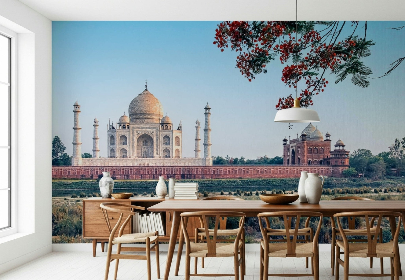 Majestic ivory towers Taj Serenity wall mural backdrop.