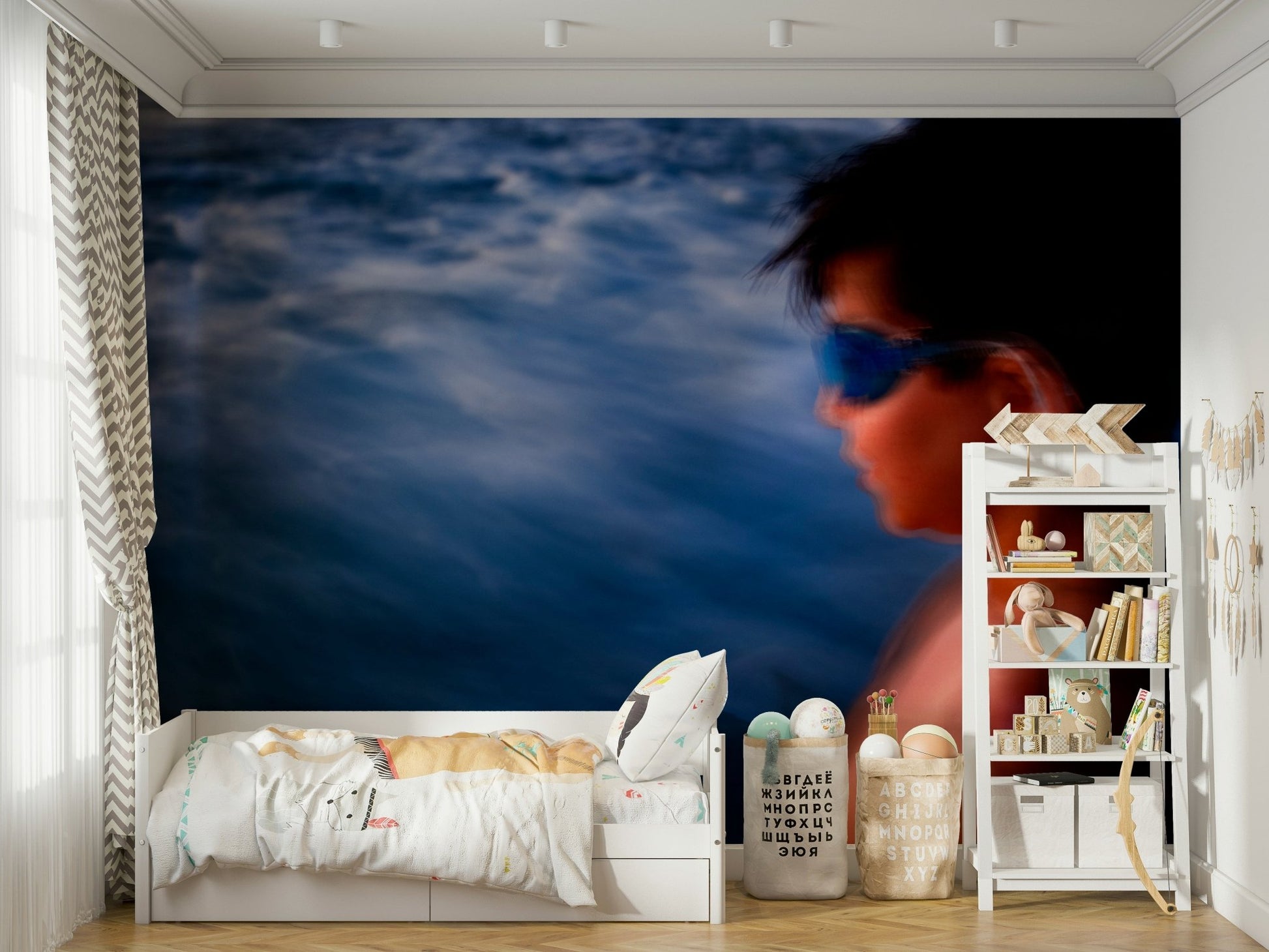 Taking on the sea Wall Mural