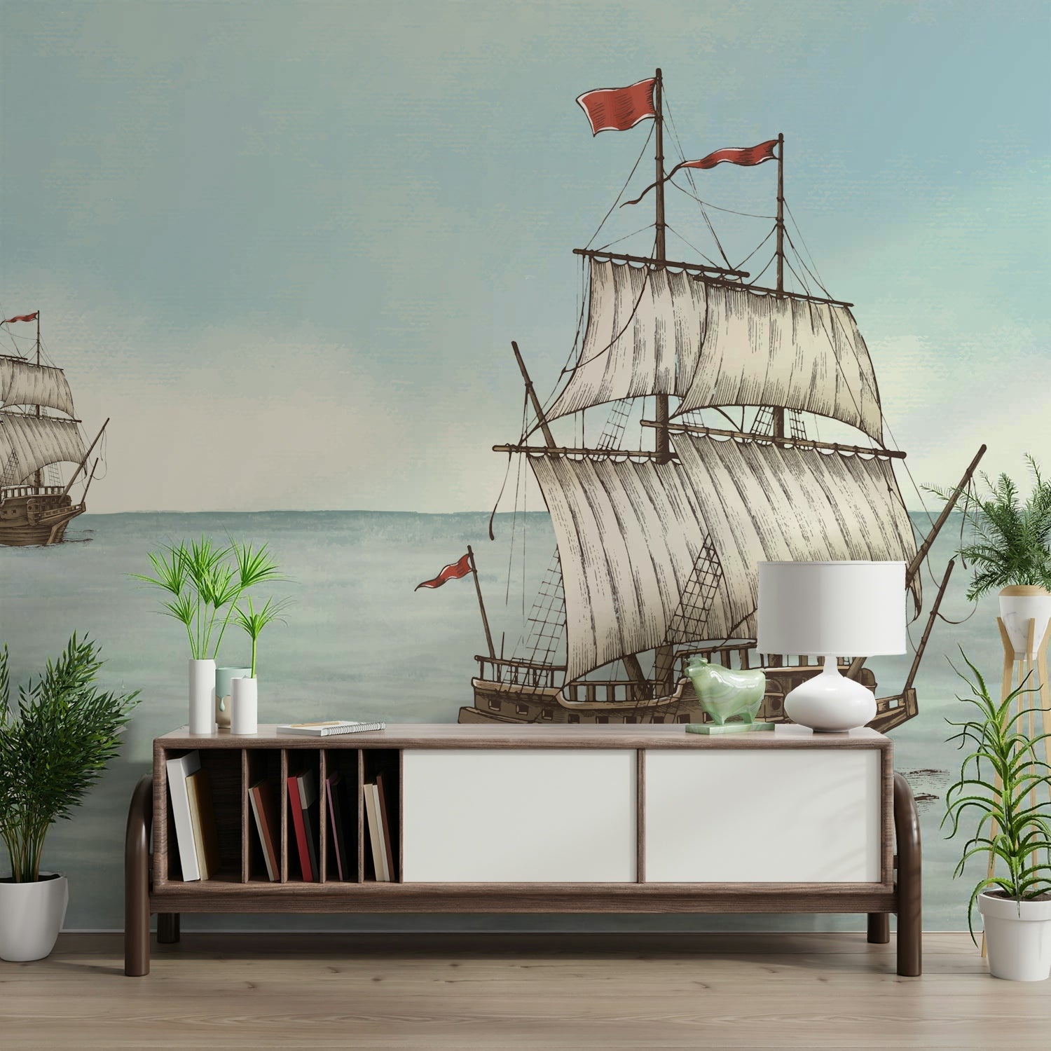Scenic wallpaper with gentle waves


