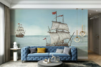 Wall decor showing a peaceful seaside view

