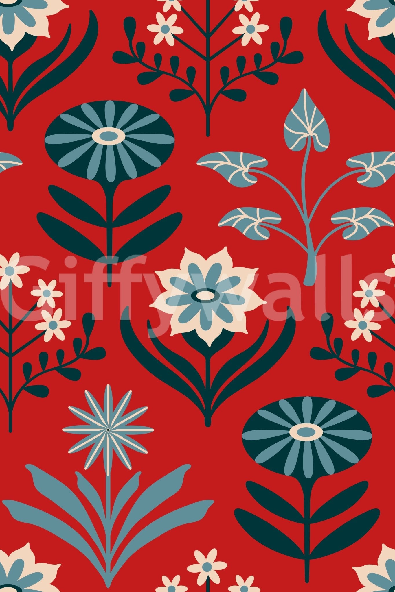 Dynamic and flowing leaf and flower shapes.

