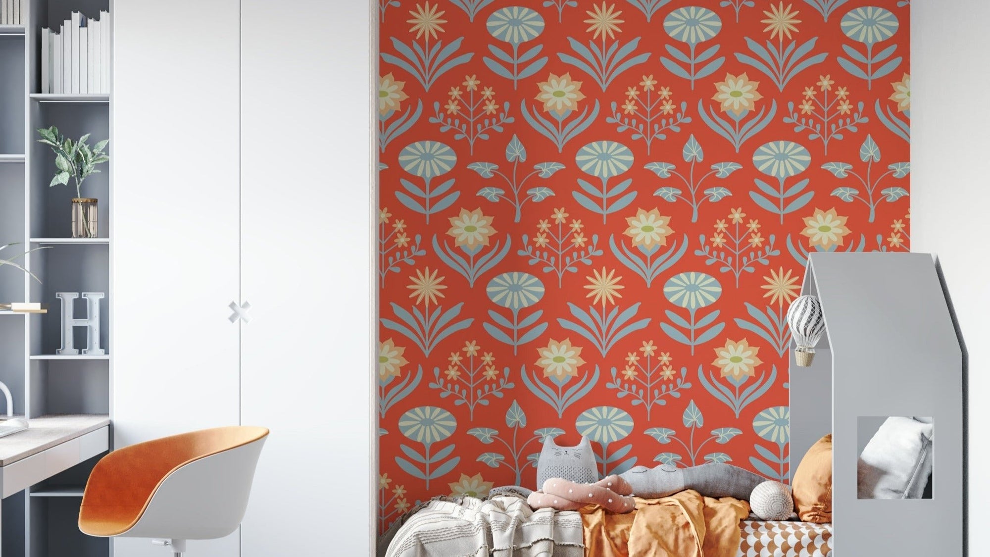 Mid-century modern floral pattern. GD2801

