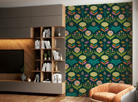 Mid-century modern floral pattern.

