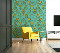 Mid-century modern floral pattern.

