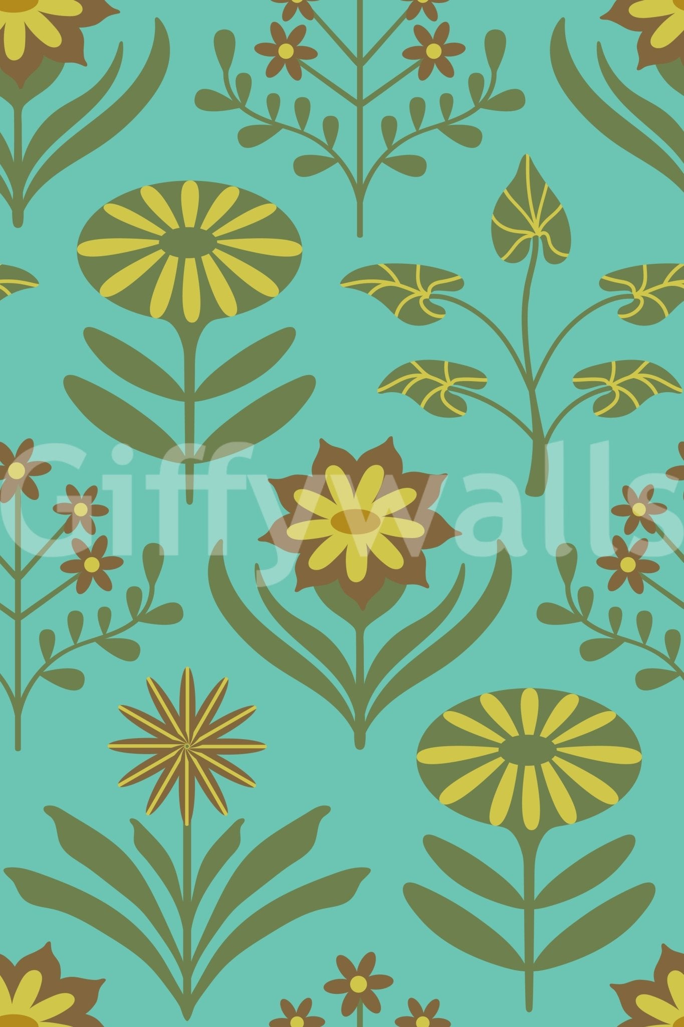 Dynamic and flowing leaf and flower shapes.

