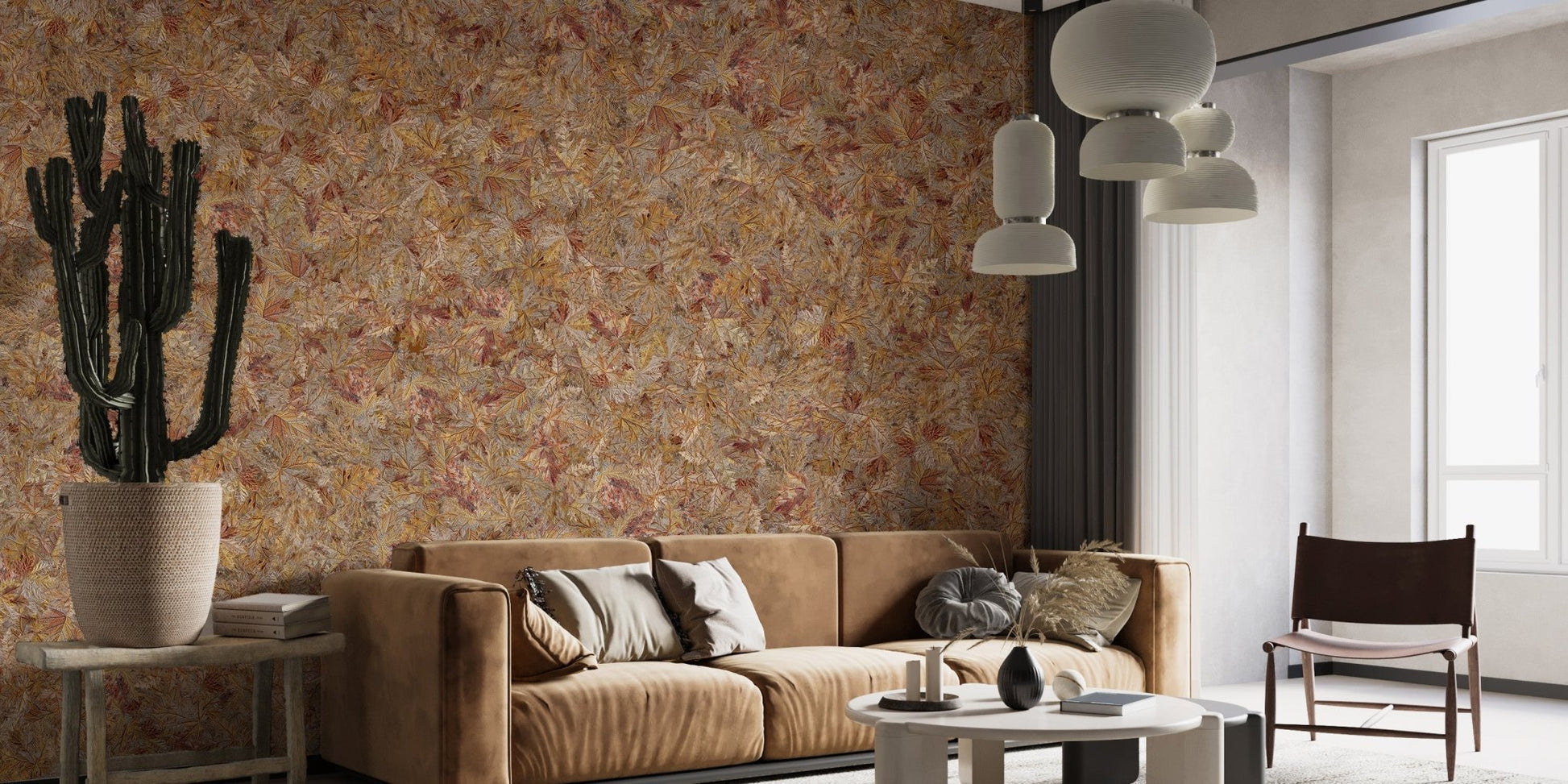 Subtle autumn taupe leaf wallpaper idea
 DTLI03