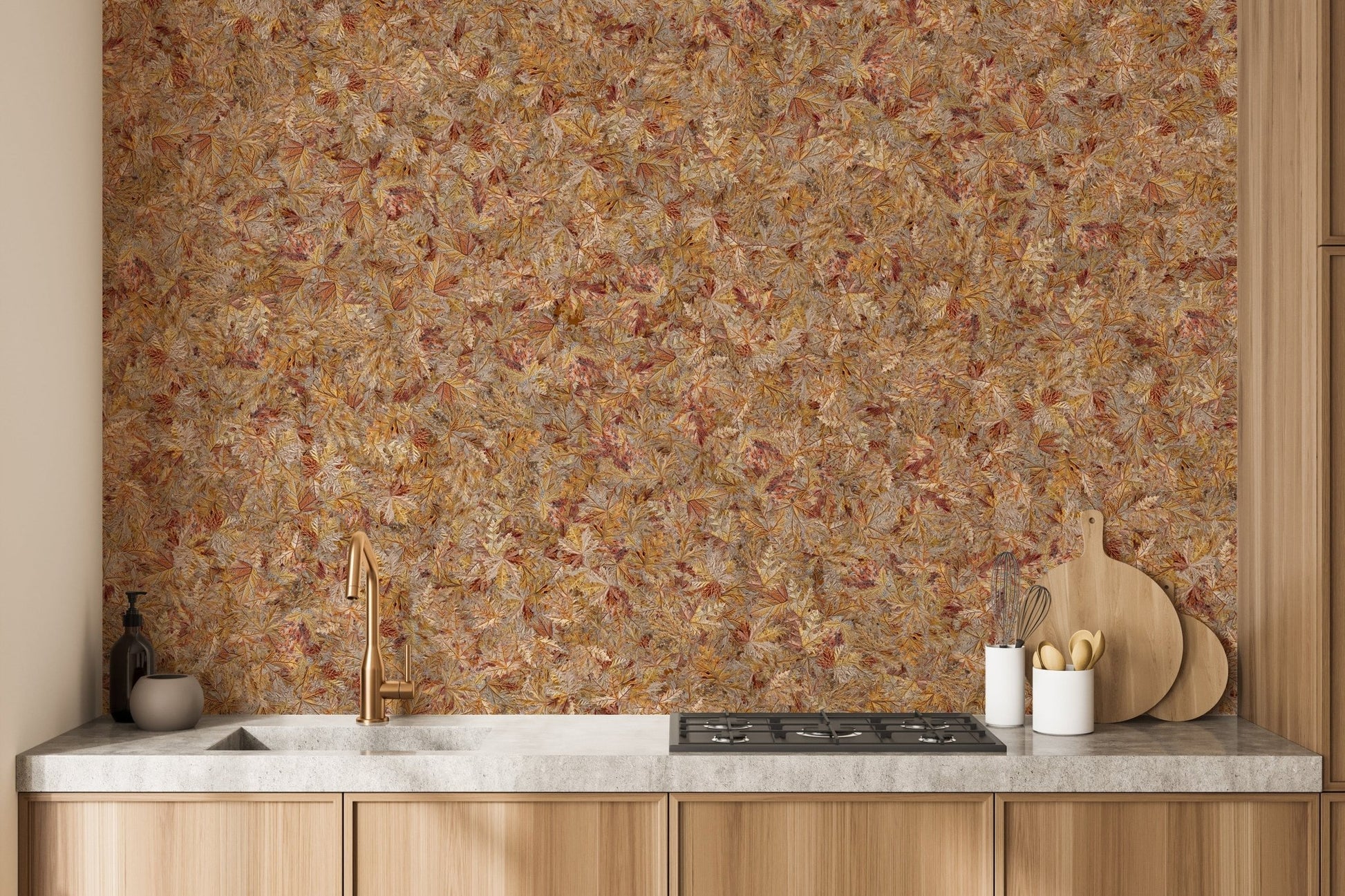 Brown and taupe autumn wall mural style DTLI03
