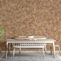 Taupe Brown Autumn Leaf Wallpaper Mural - Giffywalls DTLI03