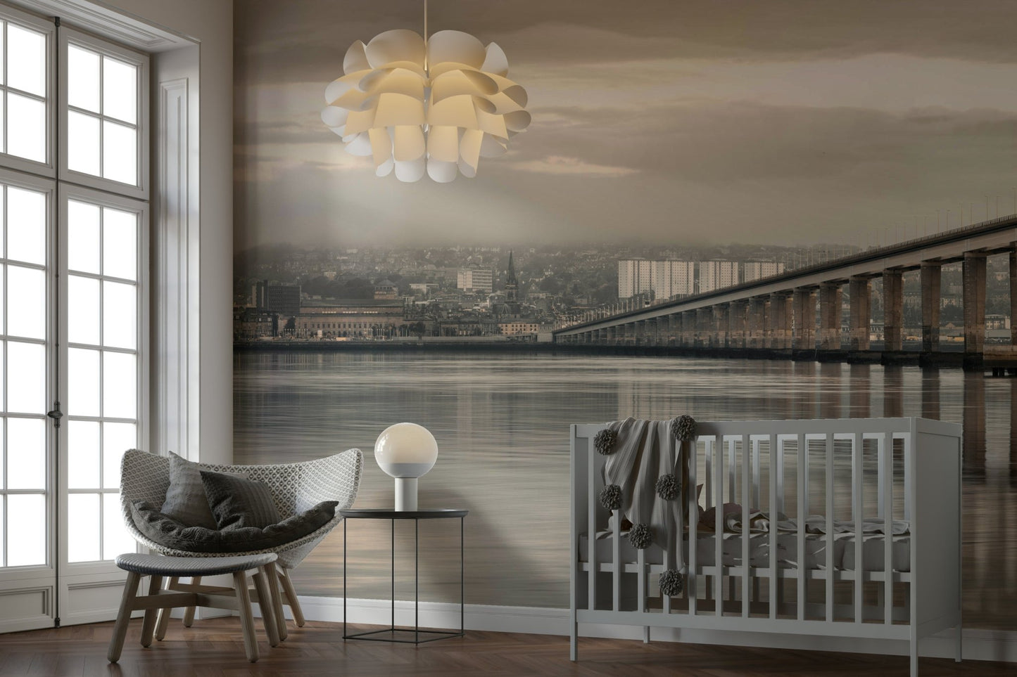 Modern wall mural featuring Tay Road Bridge.

