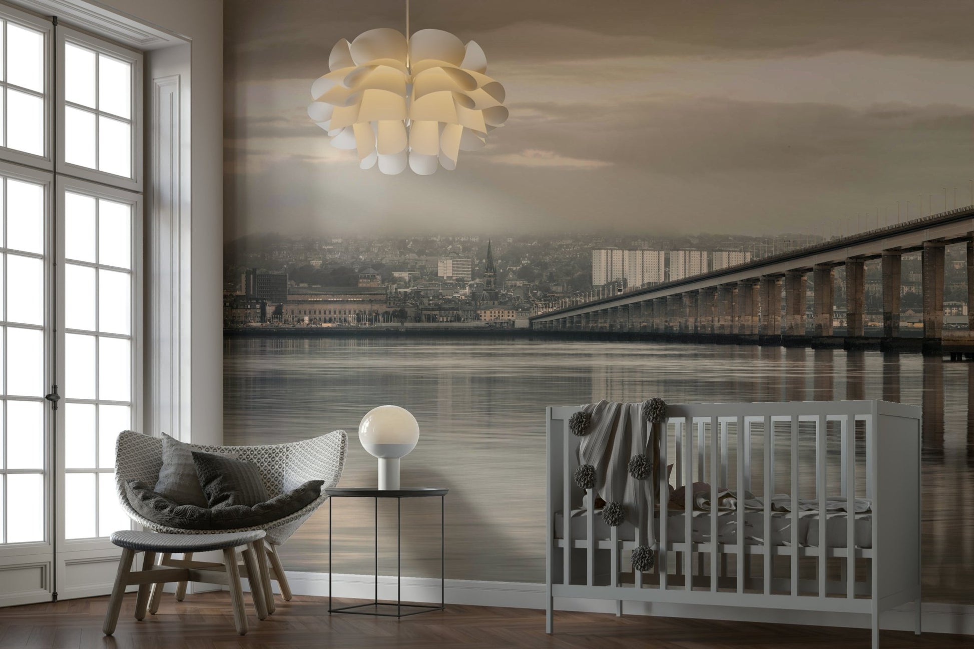 Modern wall mural featuring Tay Road Bridge.

