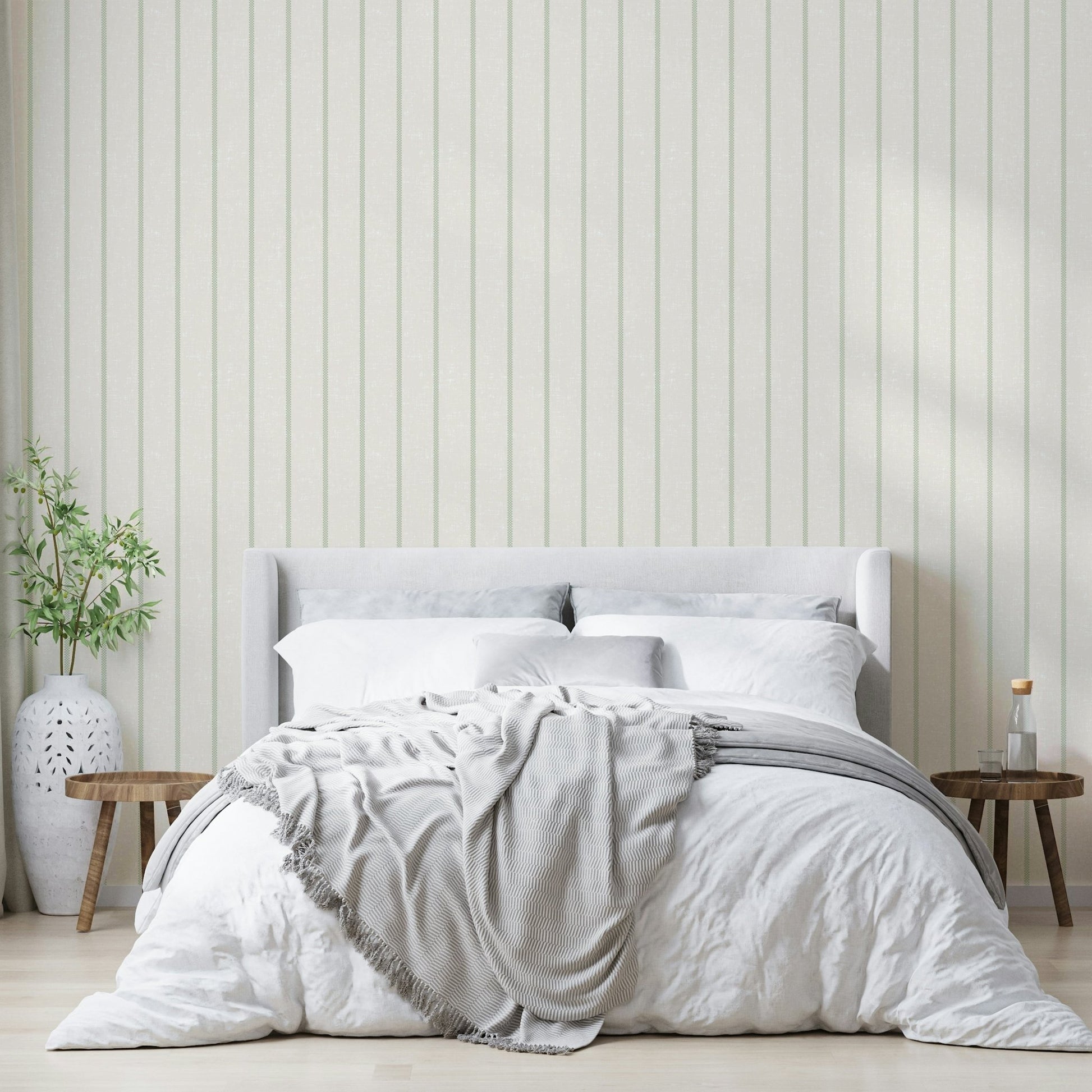 Cozy kitchen wallpaper with green stripes
 GD681
