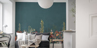 Nature-inspired teal floral wall décor
