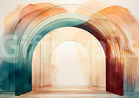 Transform your room with Teal Dream Arches wall mural