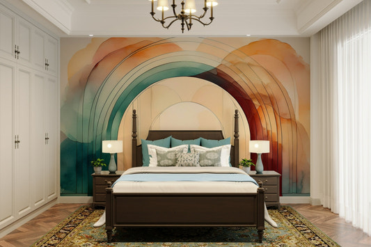 Teal Dream Arches 2 Wall Mural for Modern Interiors