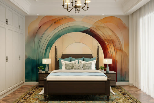 Teal Dream Arches 2 Wall Mural for Modern Interiors