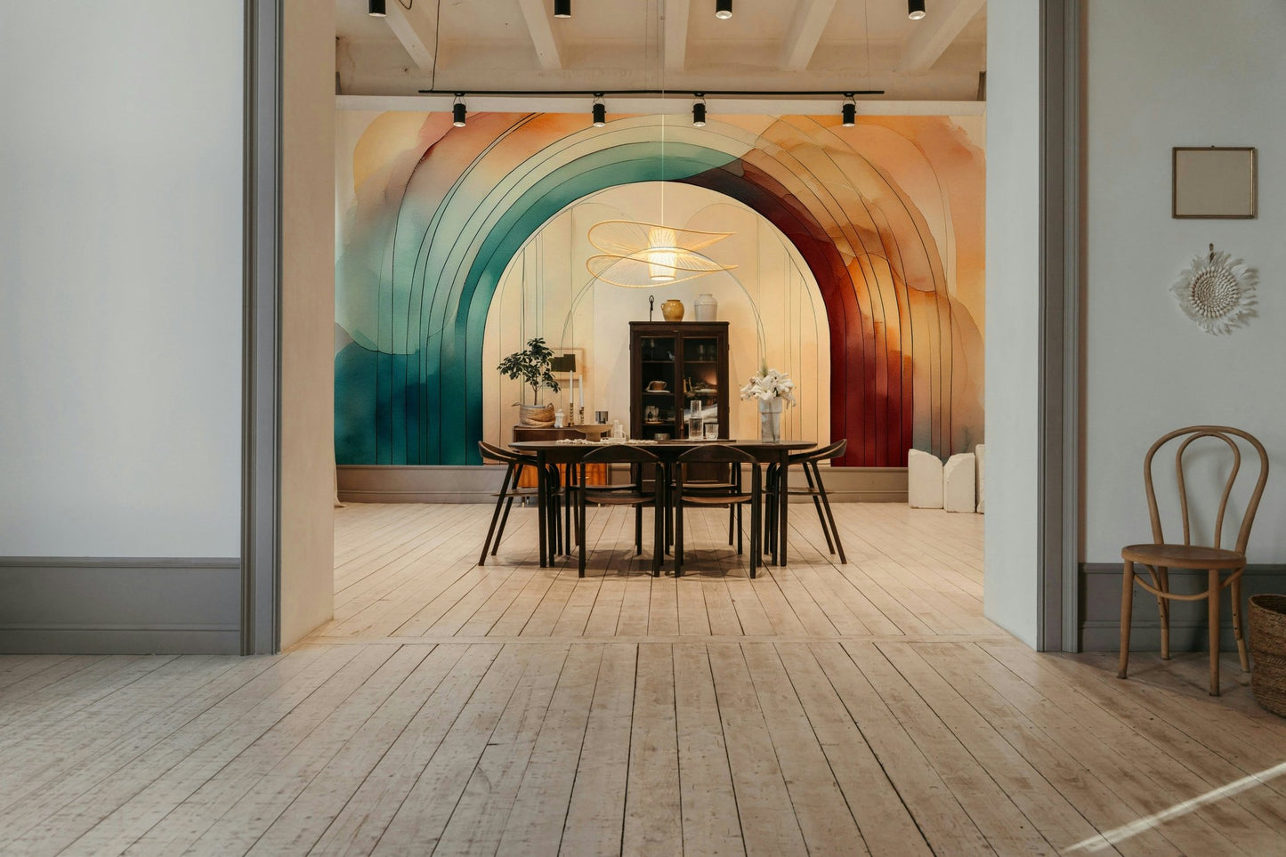 Teal Dream Arches Mural - perfect for contemporary spaces