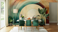 Teal Dream Arches mural offering a bold, modern look