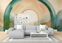 Teal Dream Arches Wall Mural