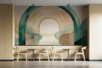 Teal Dream Arches Wall Mural