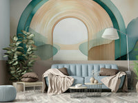 Teal Dream Arches Wall Mural