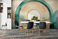 Teal Dream Arches Wall Mural