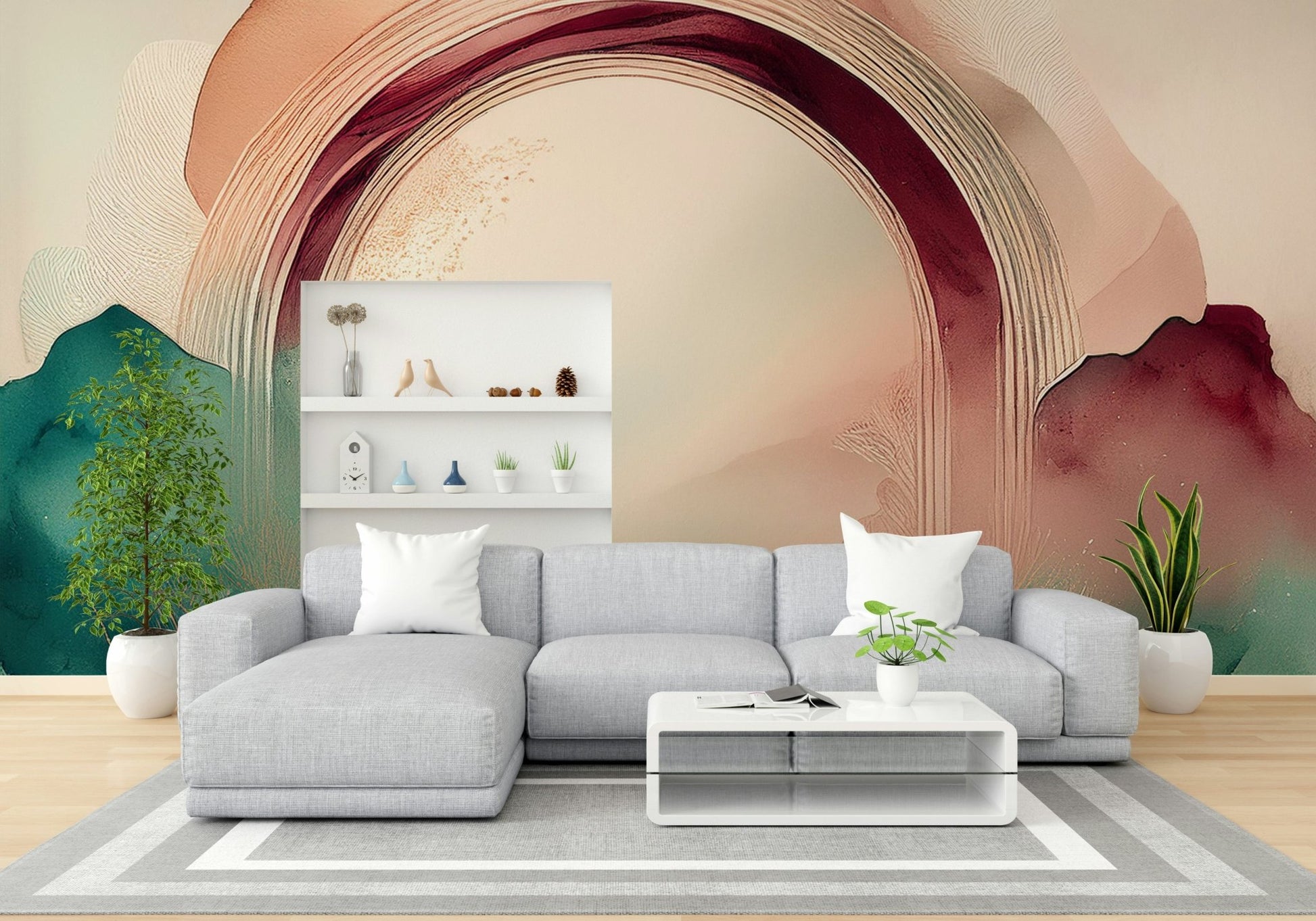 Teal Dream Portal Wall Mural for Modern Spaces

