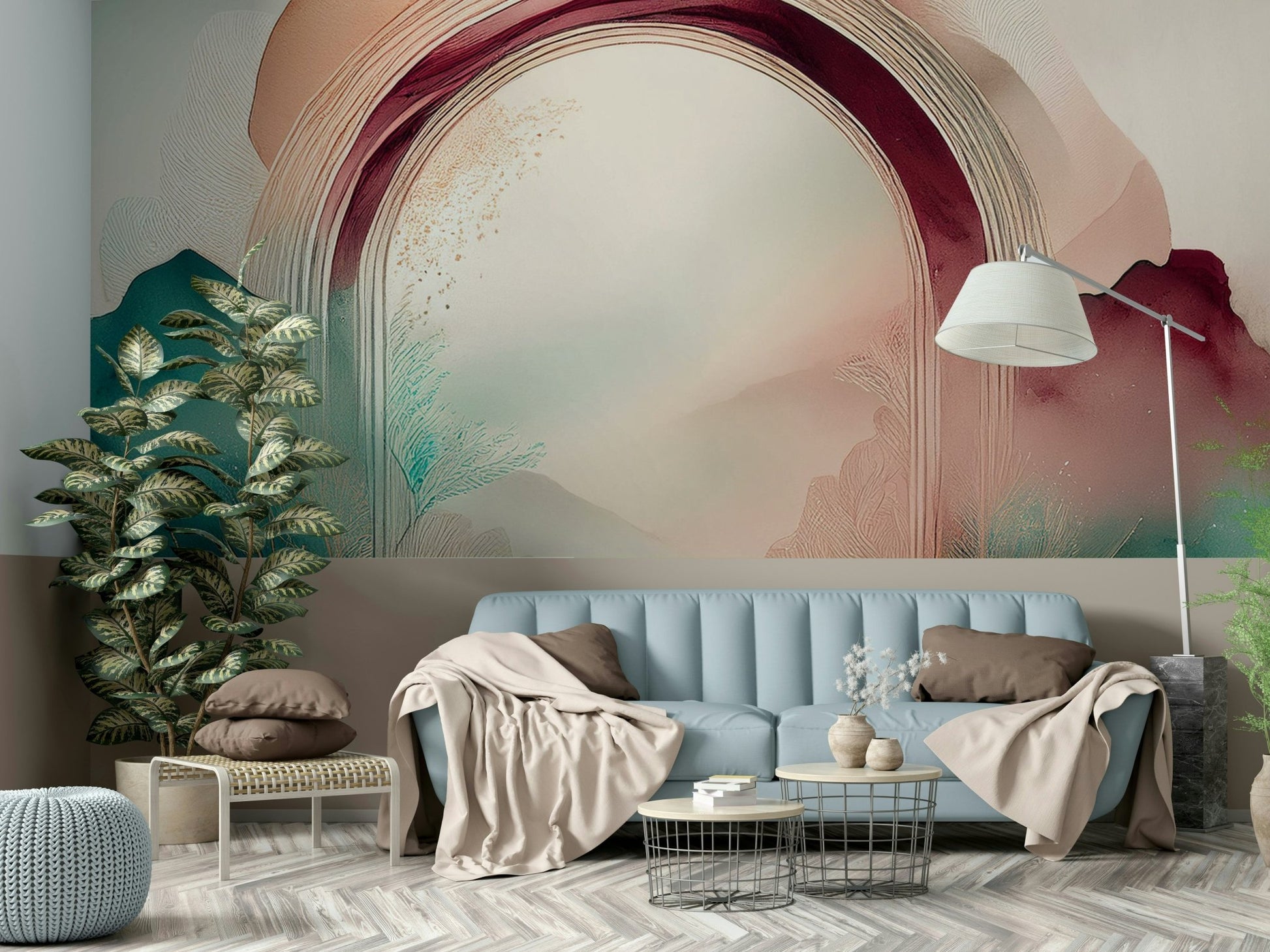 Teal Dream Portal Wall Mural