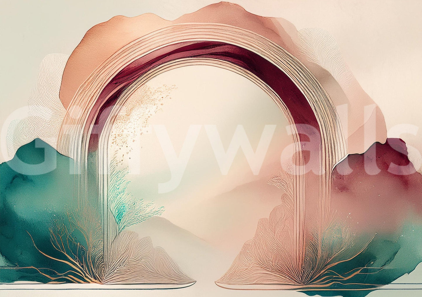 Teal Dream Portal Wall Mural
