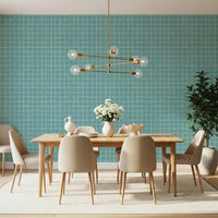 Modern teal linen texture wallpaper for bathrooms