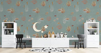Tropical ocean mural with sea life
