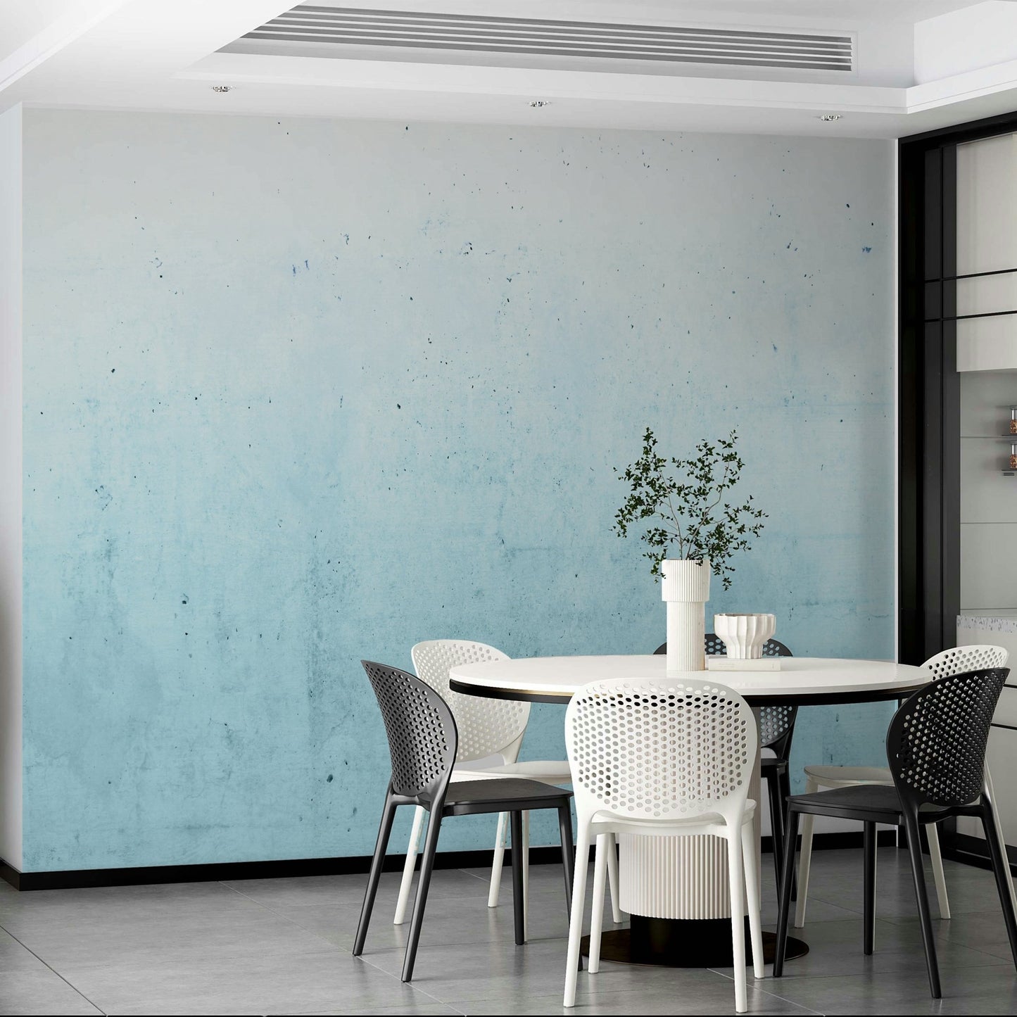 Teal Ombre on Concrete Wall Mural