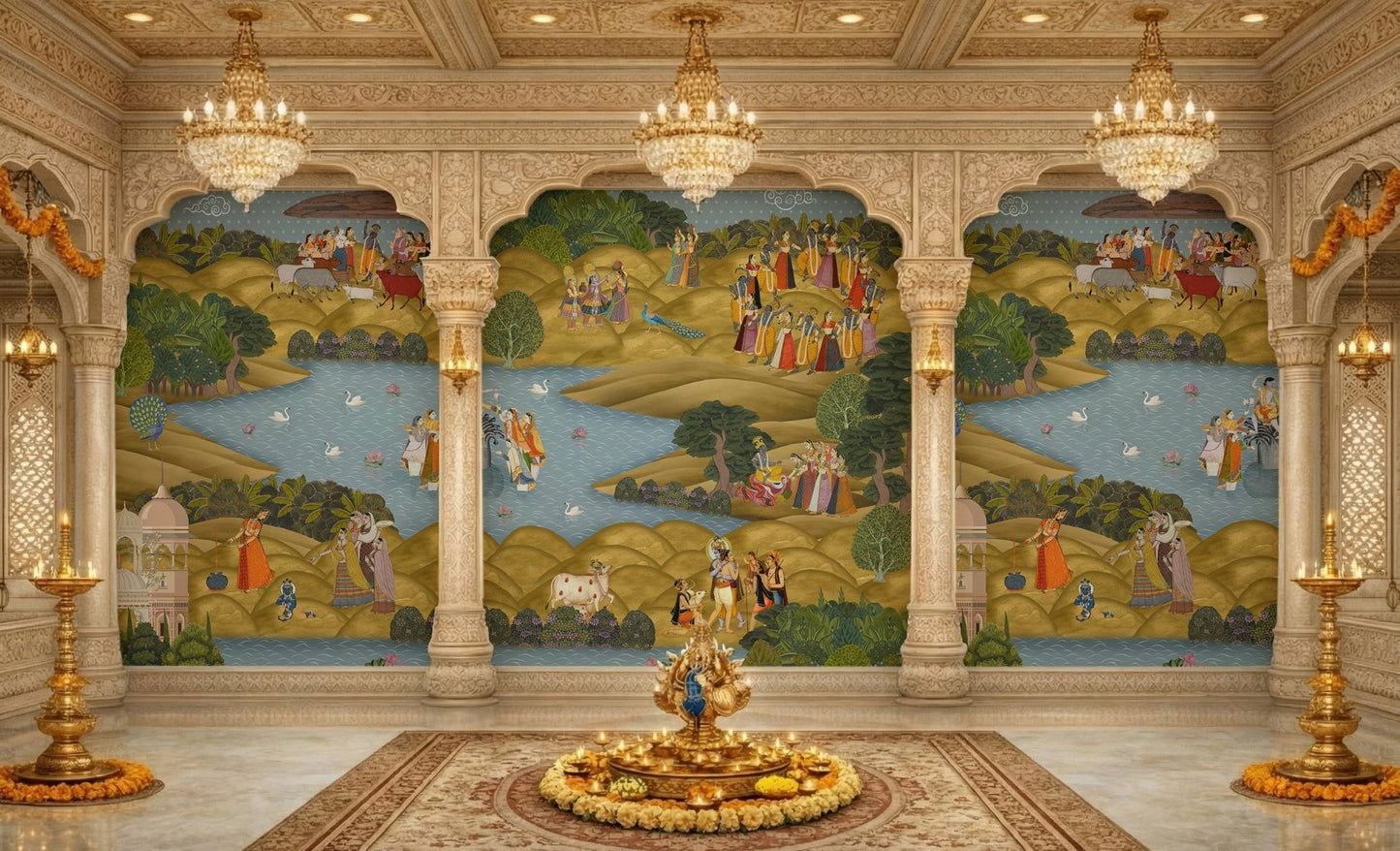 Teal Tapovan Wall Mural
