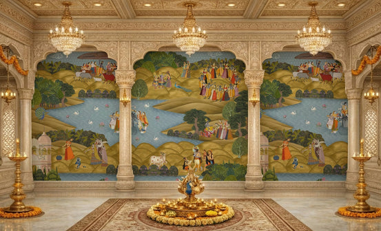 Teal Tapovan Wall Mural, GD7547