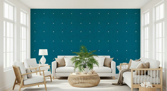 Teal Texture Grid wallpaper for walls, dotted pattern., GD7021