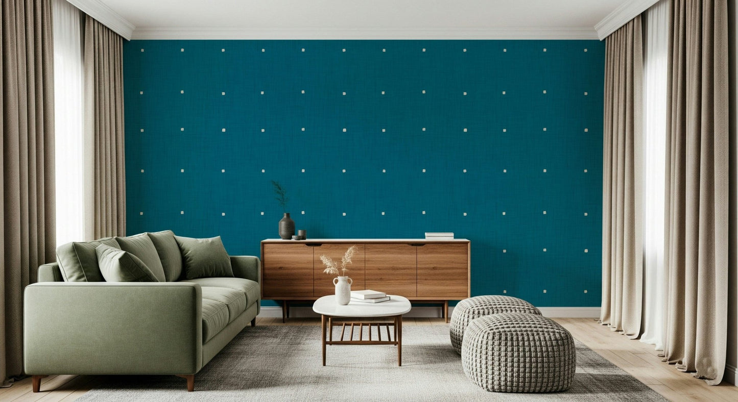 Premium Teal Texture Grid wall decoration.