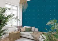 Deep Teal wall art with subtle grid print.