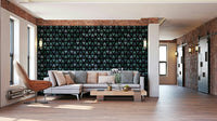 Eye-catching teal triangle wall mural

