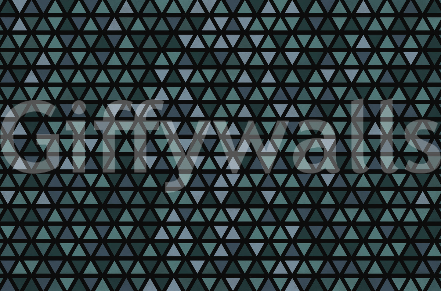 Teal Triangles Wall Mural
