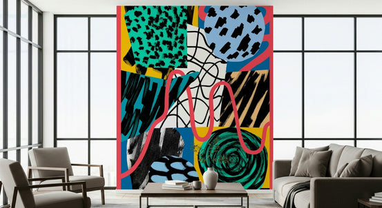 Vibrant geometric shapes on this Telephaty Wall Mural GD5378