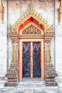 Heritage style Temple Gate's Grandeur wallpaper with golden lighting., GD7450