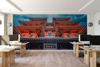 Low angle shot of multi tiered oriental pagoda rooflines GD5026