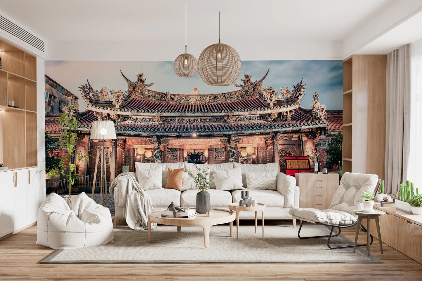 Temple Twilight Wall Mural