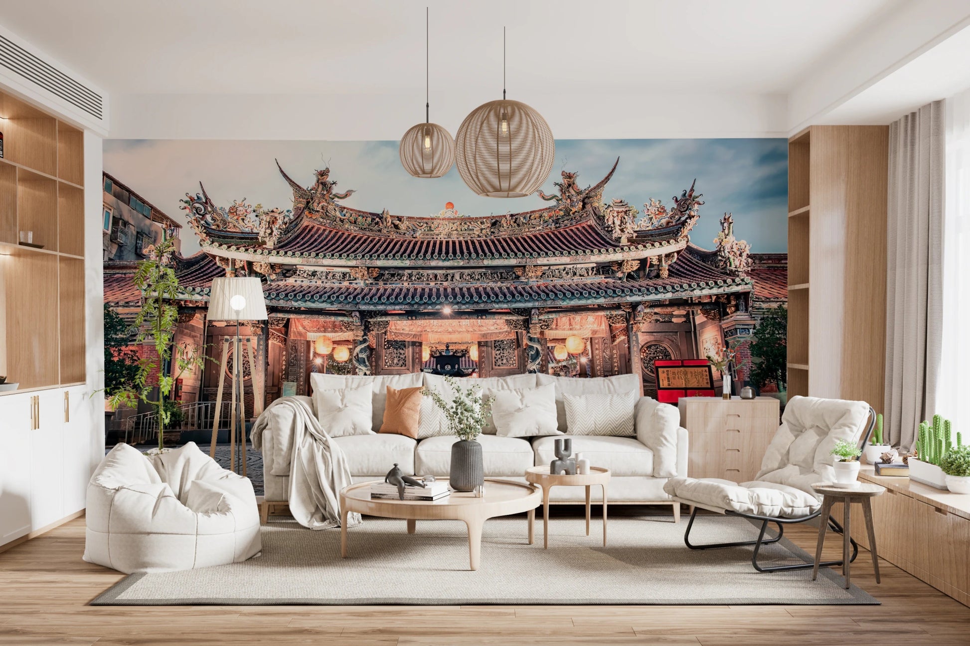 Temple Twilight Wall Mural