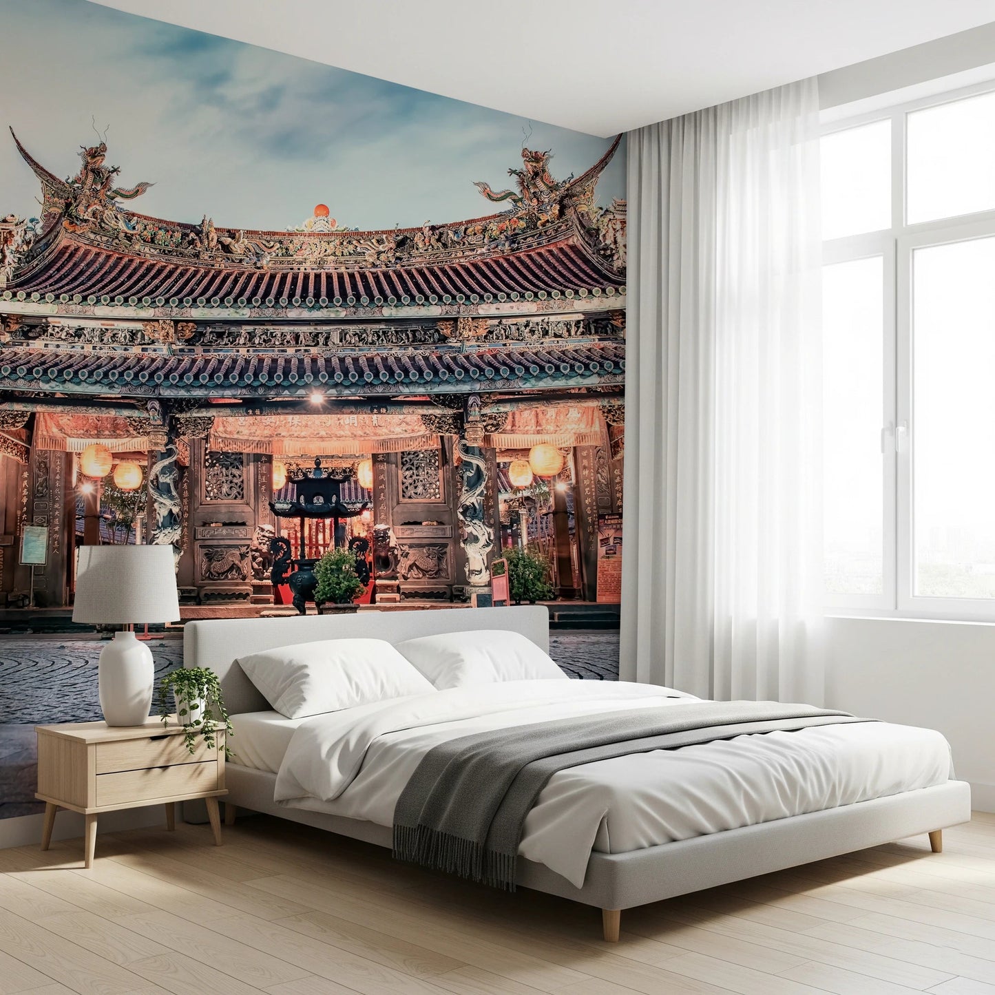 Temple Twilight Wall Mural