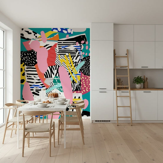 Vivid abstract patterns in this Tennis Court Wall Mural GD5366