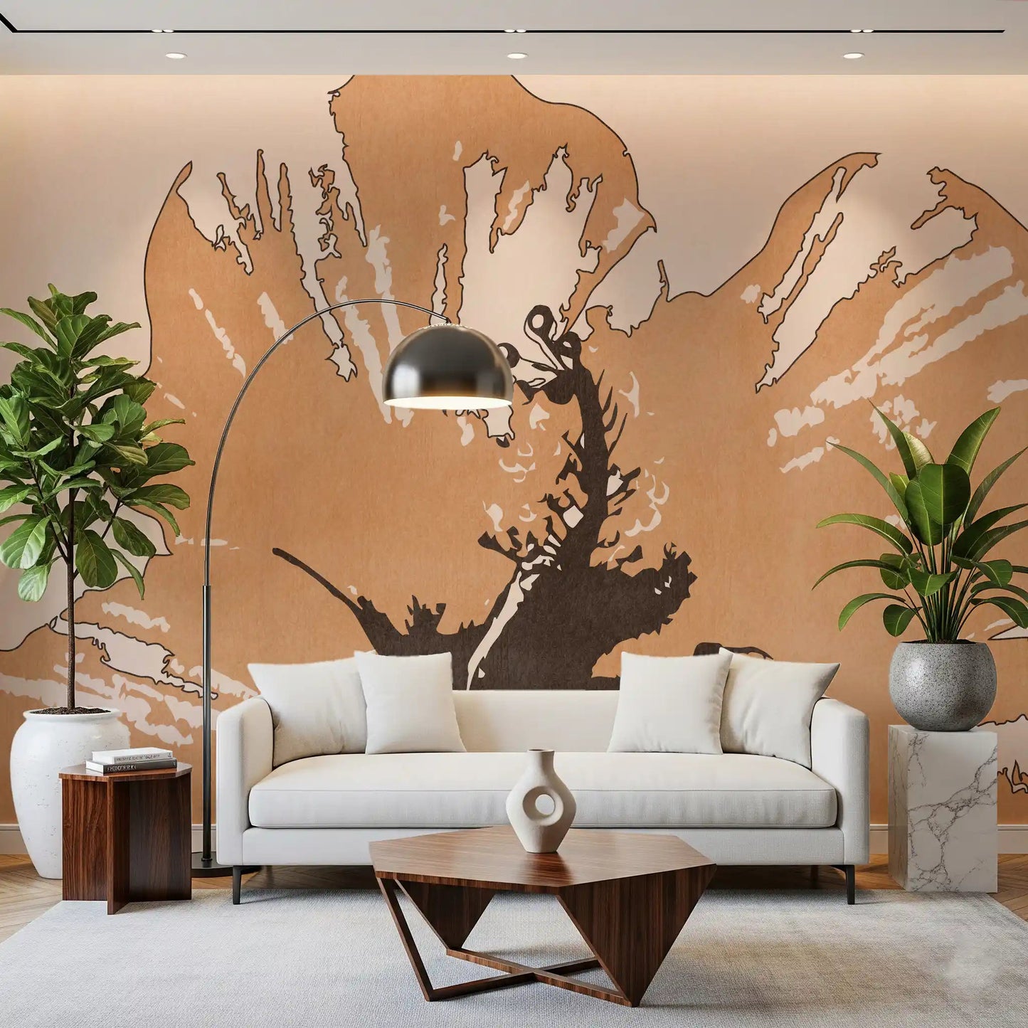 Bold petal edges highlight Bloom Silhouette wall mural with soft contrast
