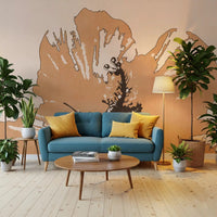 Earthy tones give Terra Bloom Silhouette wall mural an office-ready look
