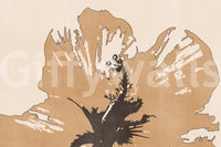 Contemporary petal silhouettes define Terra Bloom wall mural with airy spacing