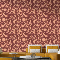 Terra bloom wallpaper with earthy floral design

