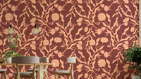 Terracotta-inspired floral wallpaper in modern style

